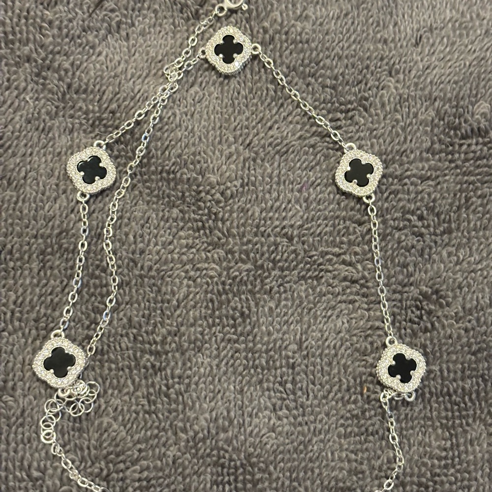 Chic Silver and Black Women's Necklace